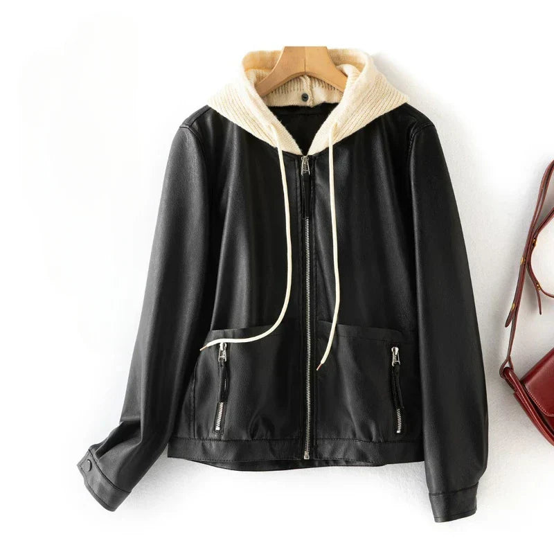 NOAM LEATHER HOODIE